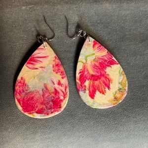 Handmade Wood & Paper Earrings